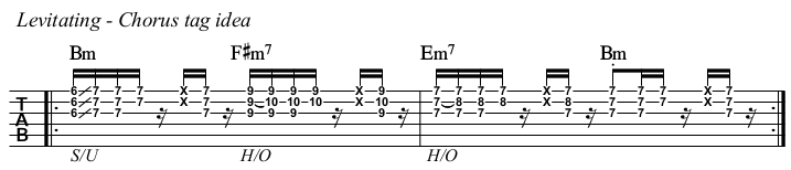 Levitating chords and TAB, chorus tag idea.