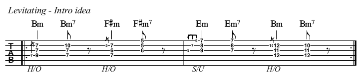 Levitating chords and TAB, intro.