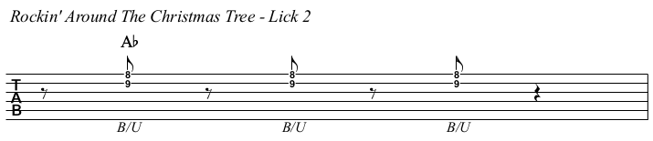 Rockin' Around The Christmas Tree chords and TAB, lick 2.