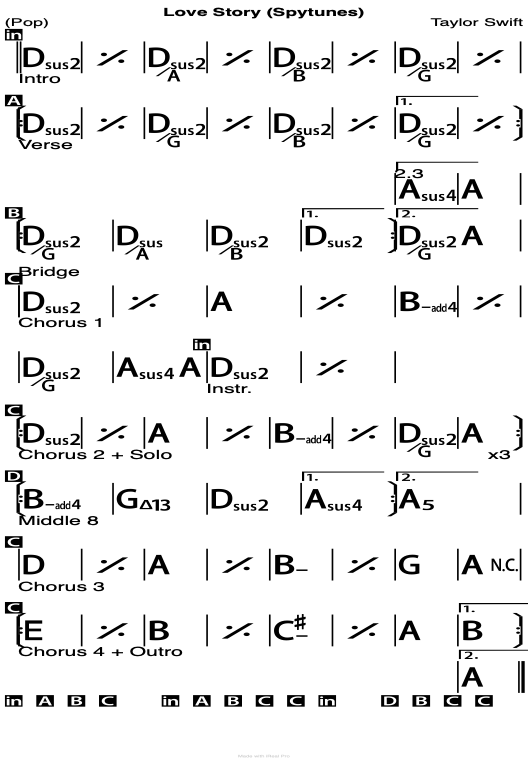 Love Story chord chart.