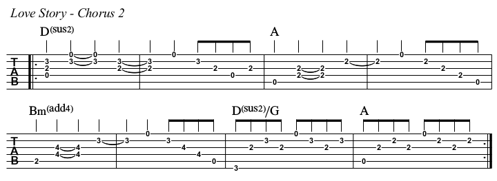 Love Story chords and TAB, chorus 2.