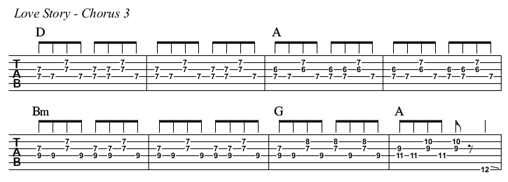 Love Story chords and TAB, chorus 3.